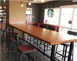 欧式铁木餐厅桌椅组合