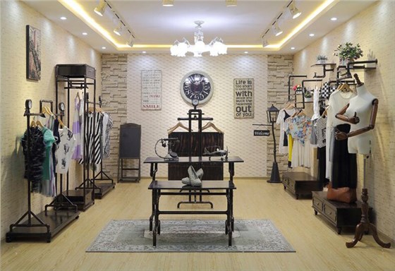 服装店陈列架展示架 铁木结合展示架